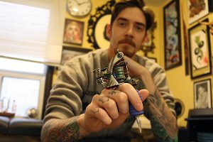 BRIAN BAKER/TOWN CRIER ART AND CANVAS: Morgan MacDonald loves his role as a tattoo artist. Even when requests for certain imagery borders on the bizarre, he says he’s eager for an opportunity to create.