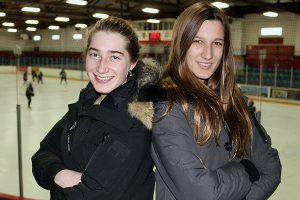 BRIAN BAKER/TOWN CRIER JUST WAIT TILL NEXT SEASON: Their season ended when they got knocked out of the playoffs last week, but star goalies Rachelle Champion, left, and Megan Barnard, who helped bring the Leaside Lancers that far, are expected to be back for at least two more years as the team reaches for even higher goals.
