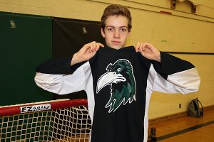 BRIAN BAKER/TOWN CRIER THE HEIGHT OF ROSEDALE: Casey Cain looks to lead his team at the Ontario Ball Hockey Association’s high school tournament in early May. The standout athlete from Rosedale Heights School for the Arts was also one of the top scorers on the school soccer team.
