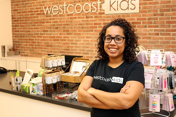 BRIAN BAKER/TOWN CRIER WESTERN INFLUENCE: Westcoast Kids, a children’s store based in Richmond, B.C., has moved into Leaside at the corner of Manor Road and Bayview Avenue. Manager Michelle Halasi says they had customers approaching them before the store was open.